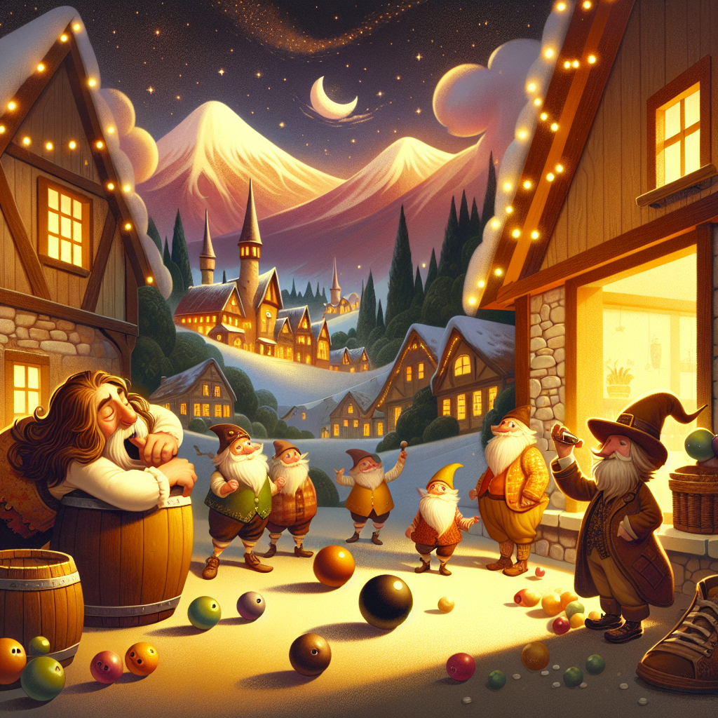 Colorful children's illustration for the story: Rip Van Winkle