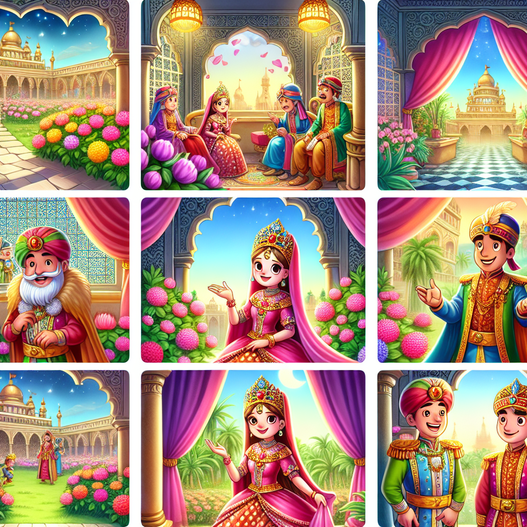 Colorful cartoon storyboard showing 8 key scenes from The Most Beautiful Thing
