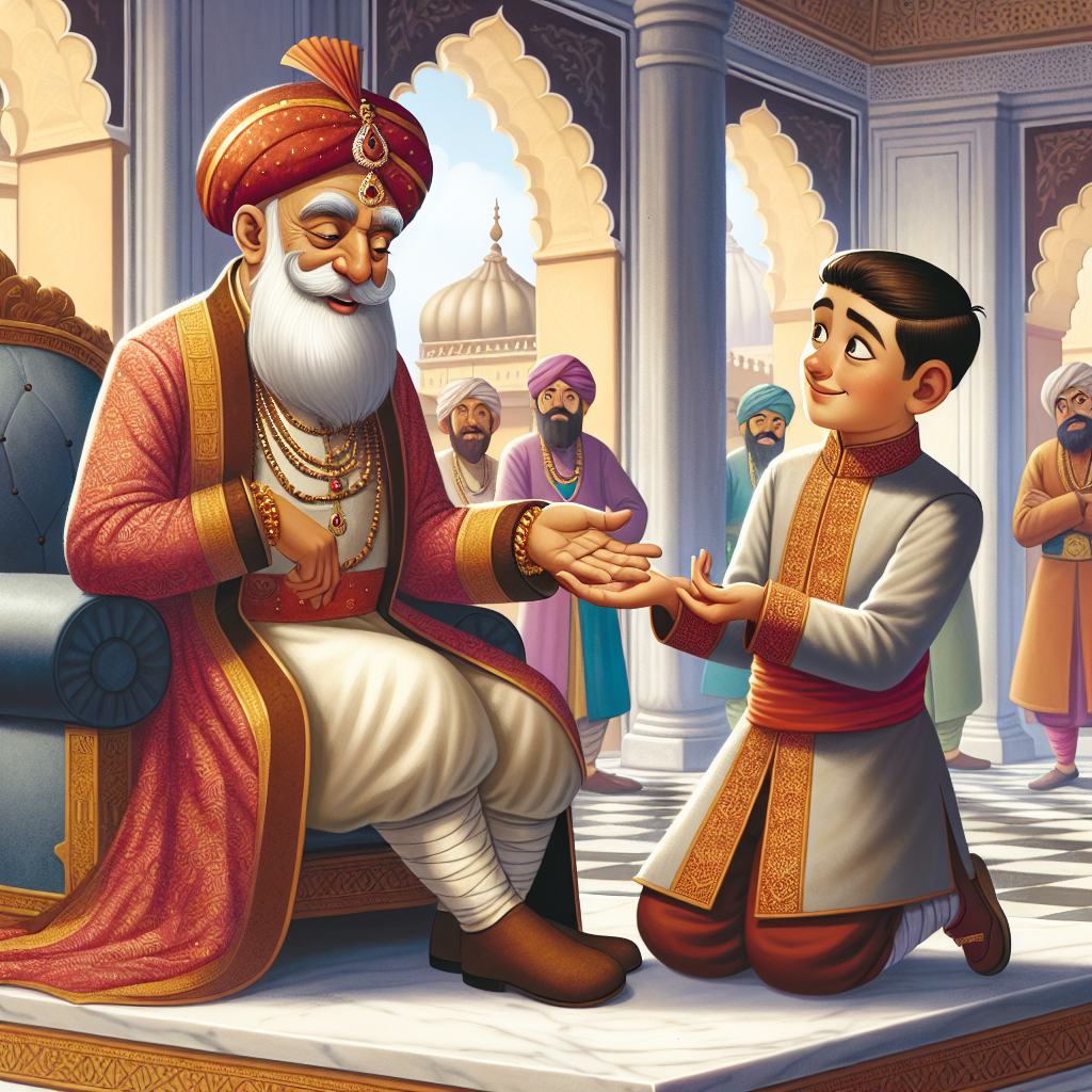 Colorful children's illustration for the story: The Hairless Palms