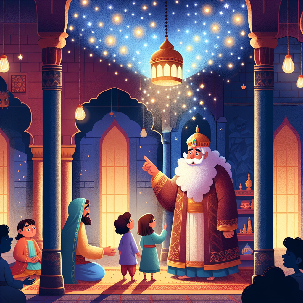 Colorful children's illustration for the story: The Noblest Man in the Palace