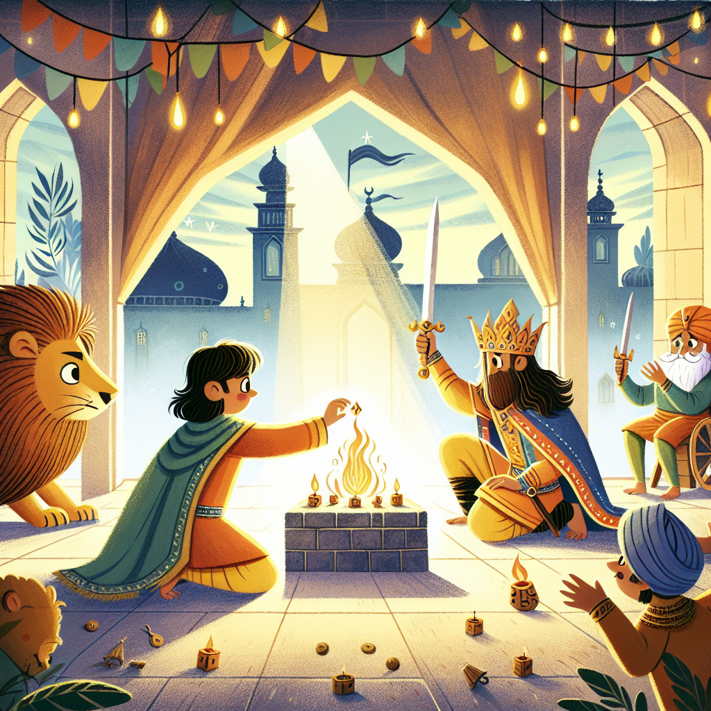 Colorful children's illustration for the story: The King Who Lost Everything