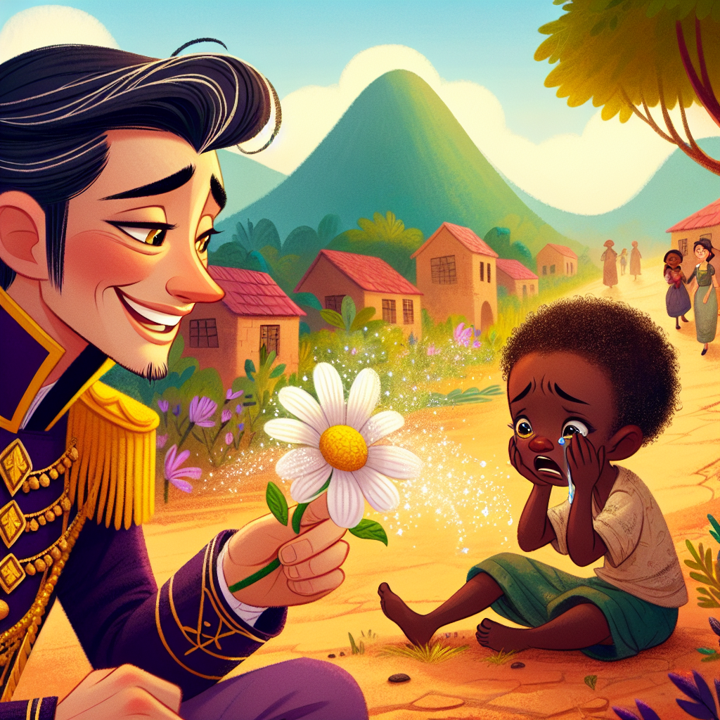 Colorful children's illustration for the story: The Laughing Prince