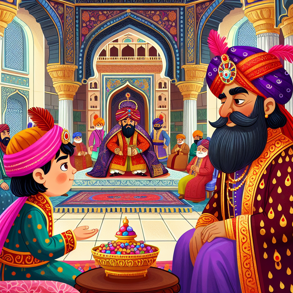 Colorful children's illustration for the story: The Clever Praise