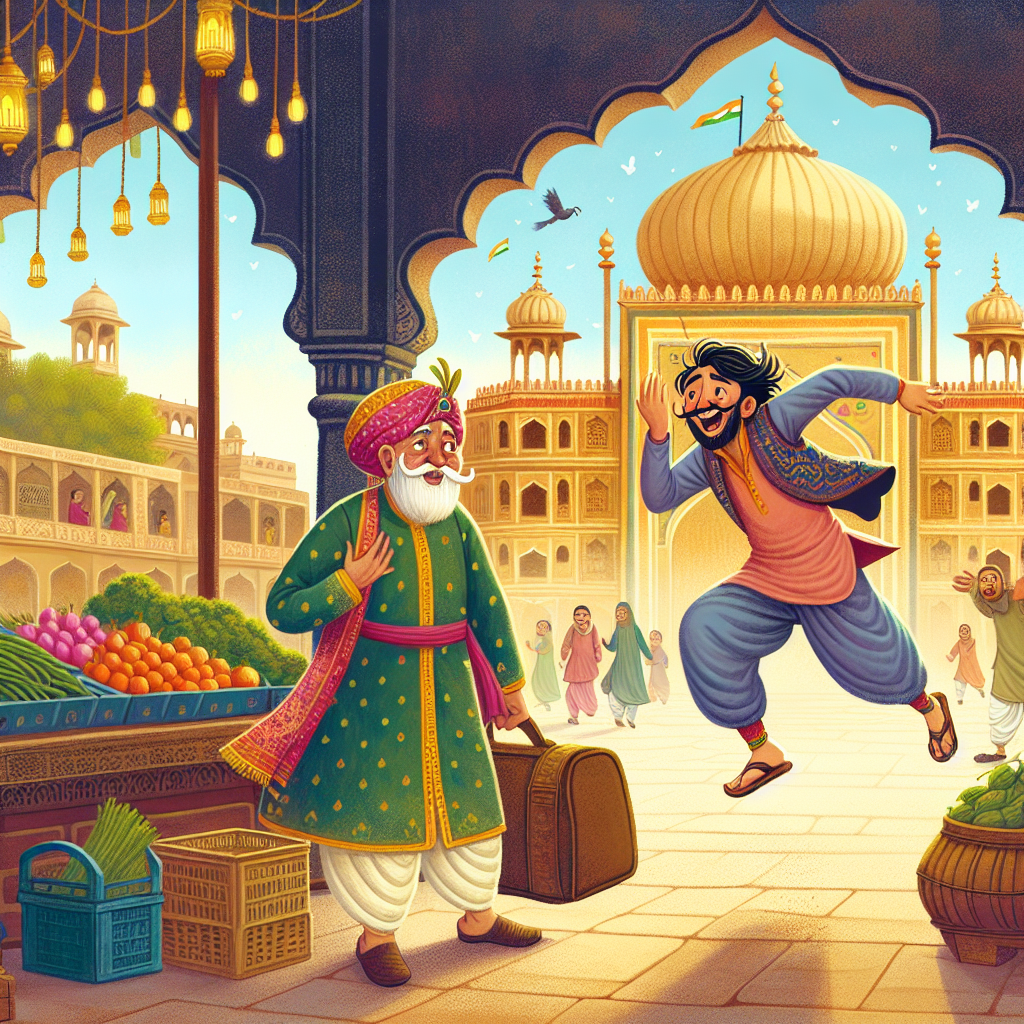 Colorful children's illustration for the story: The Flatterer