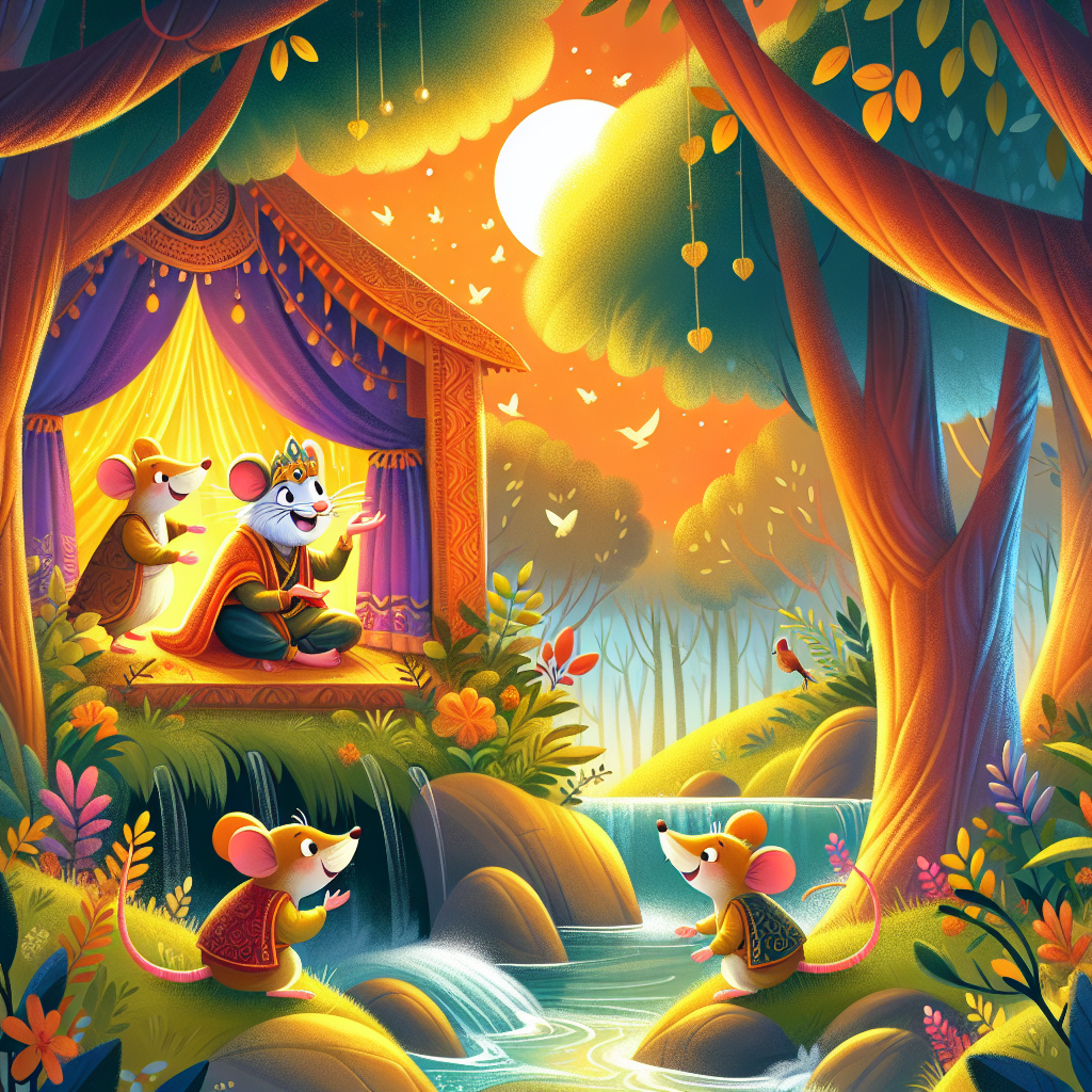 Colorful children's illustration for the story: The Iron-Eating Rat