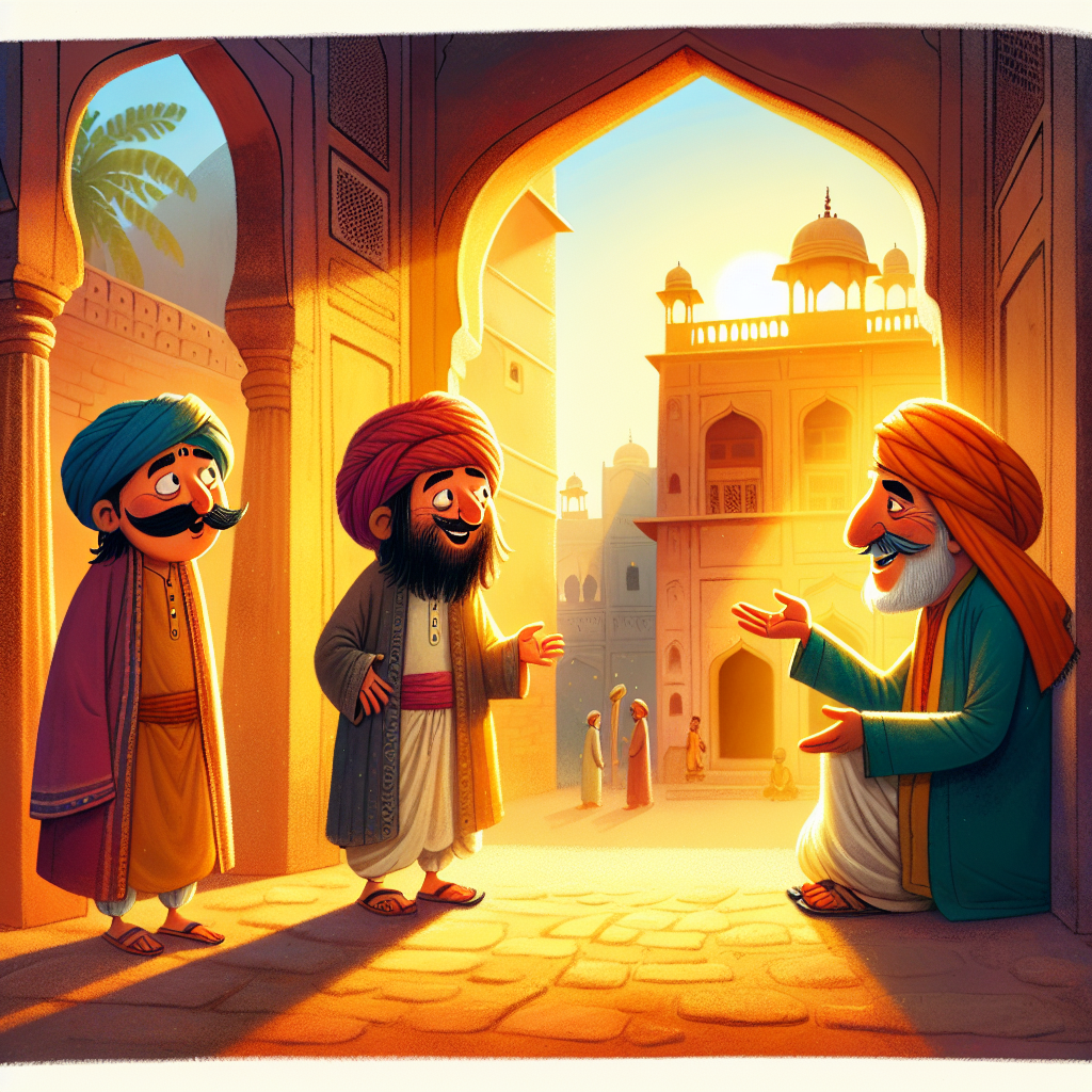 Colorful children's illustration for the story: The Names of the Rivers