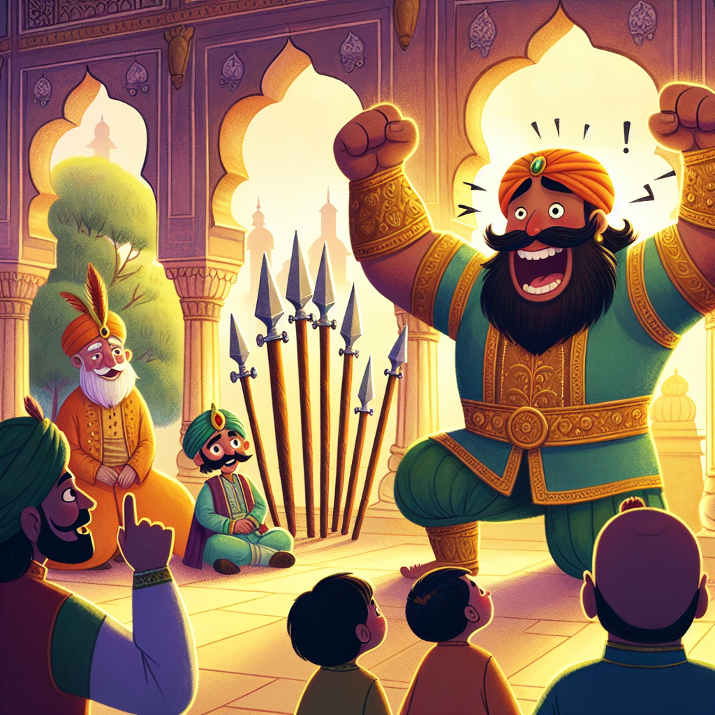 Colorful children's illustration for the story: The Greatest Weapons Maker