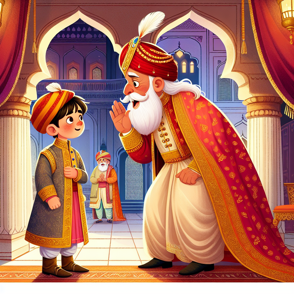 Colorful children's illustration for the story: The Wise Shepherd Boy