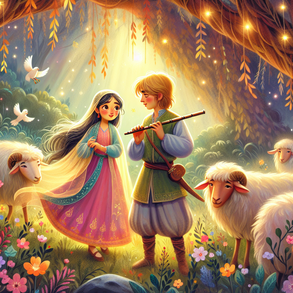 Colorful children's illustration for the story: The Lost Princess