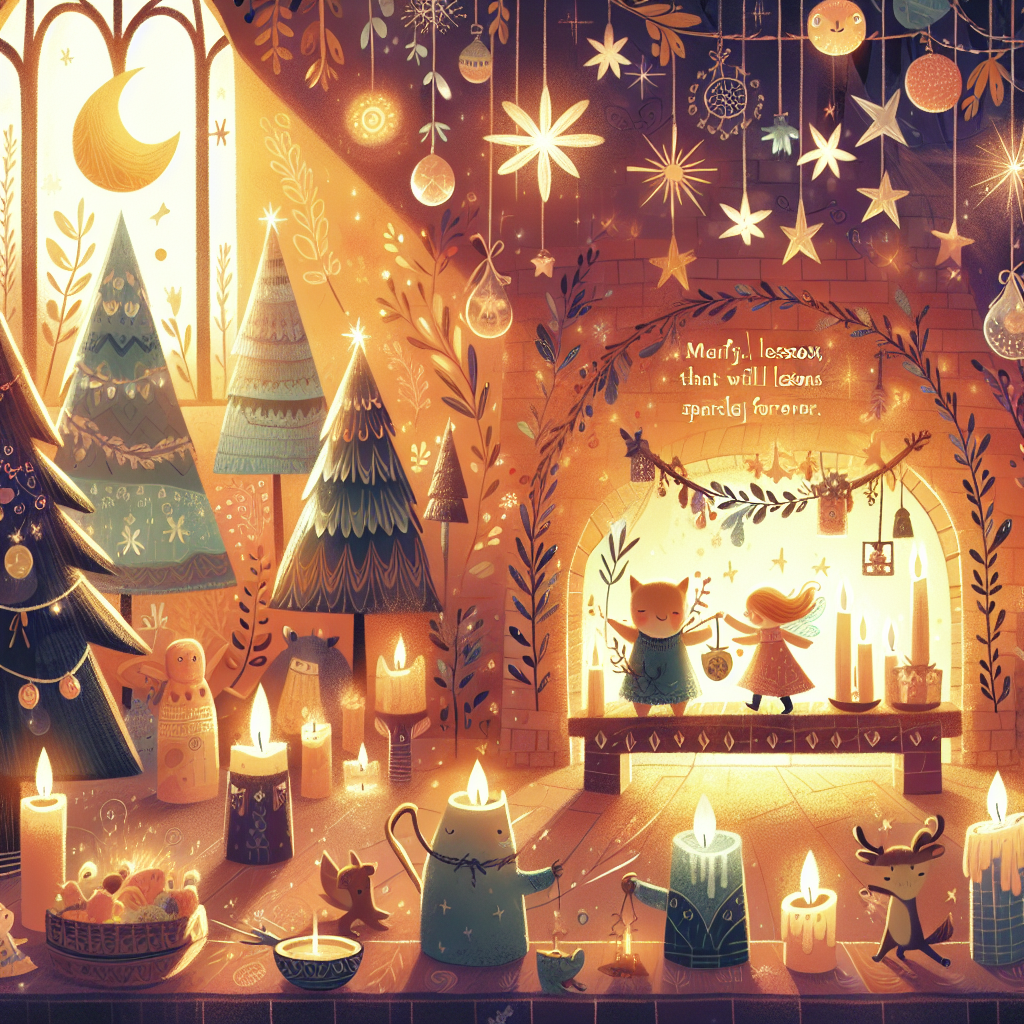 Colorful children's illustration for the story: The Singing Bone