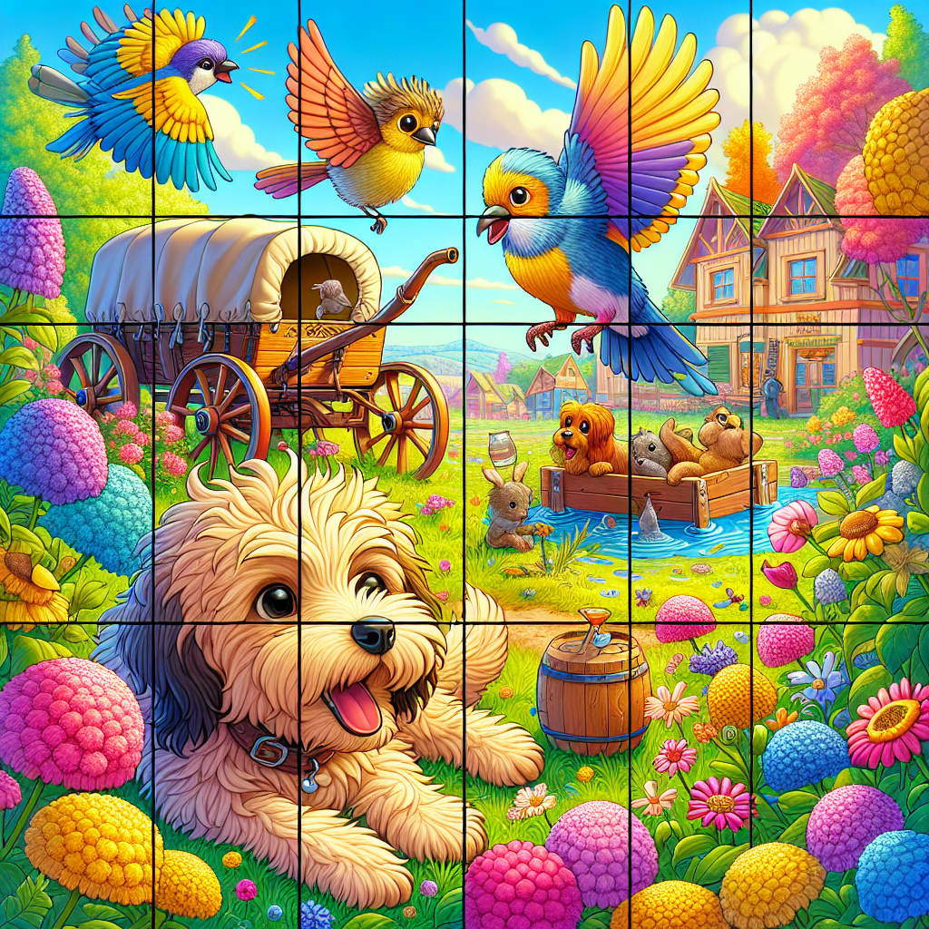 Colorful cartoon storyboard showing 8 key scenes from The Sparrow Who Would Not Forget