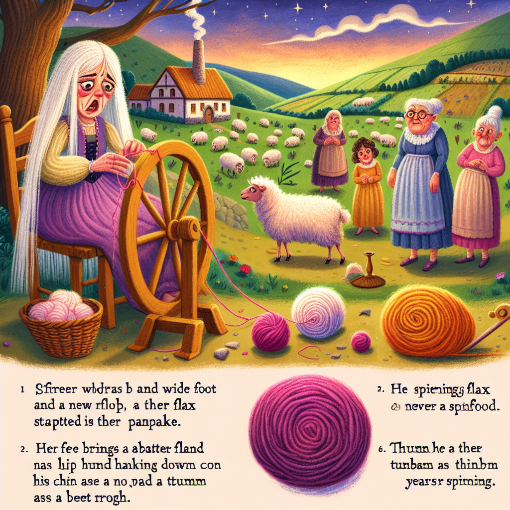 Colorful children's illustration for the story: The Spinning Test