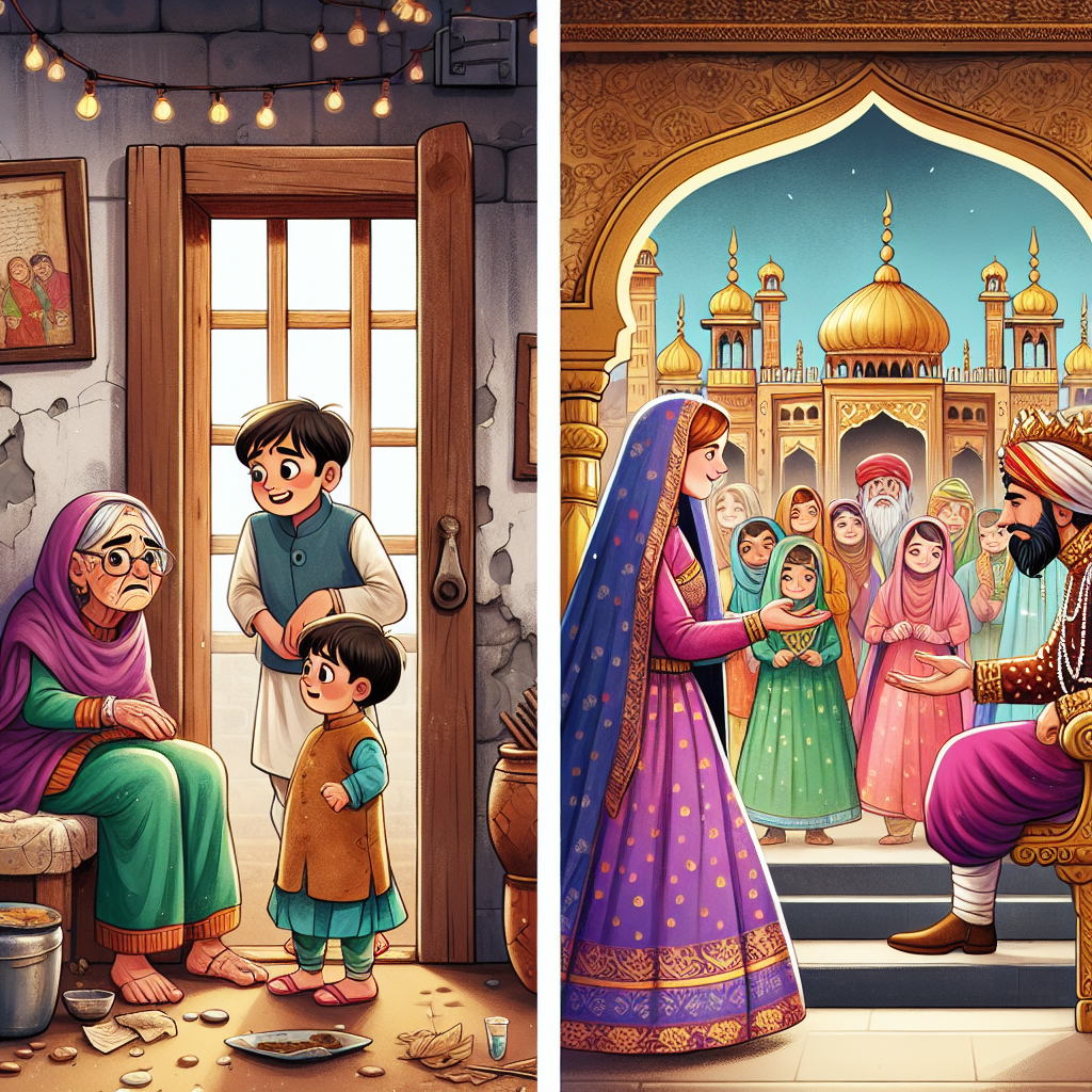 Colorful children's illustration for the story: The Sword That Weighs Gold