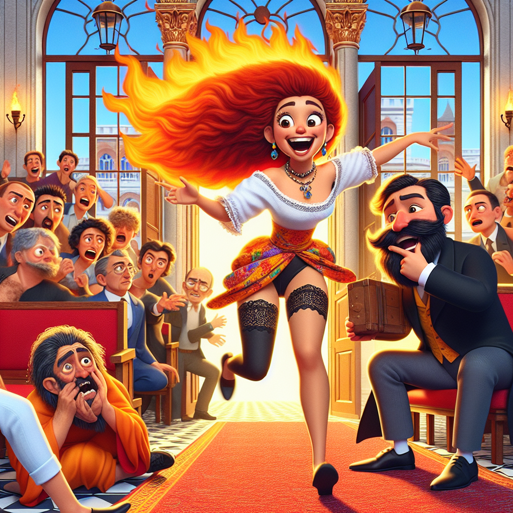 Colorful cartoon storyboard showing 8 key scenes from The Thief and the Jewels