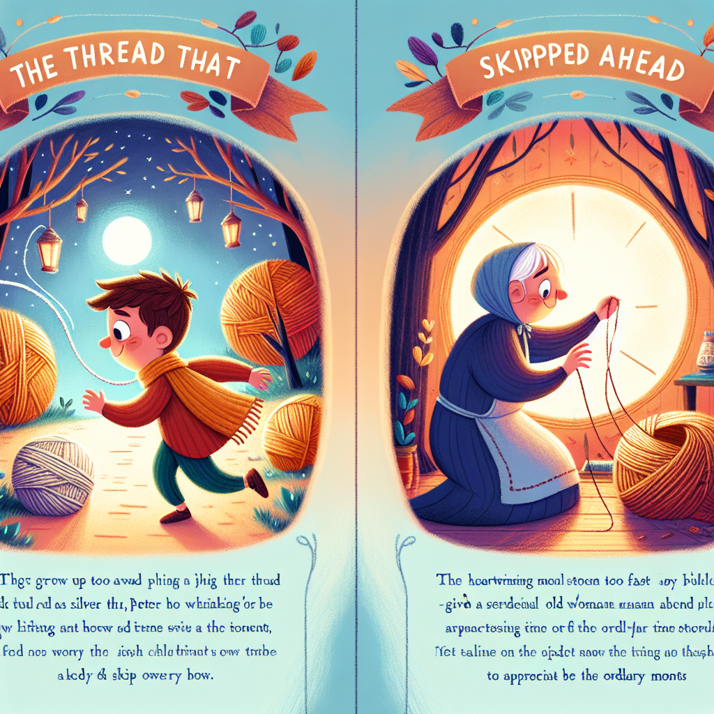 Colorful children's illustration for the story: The Silver Thread