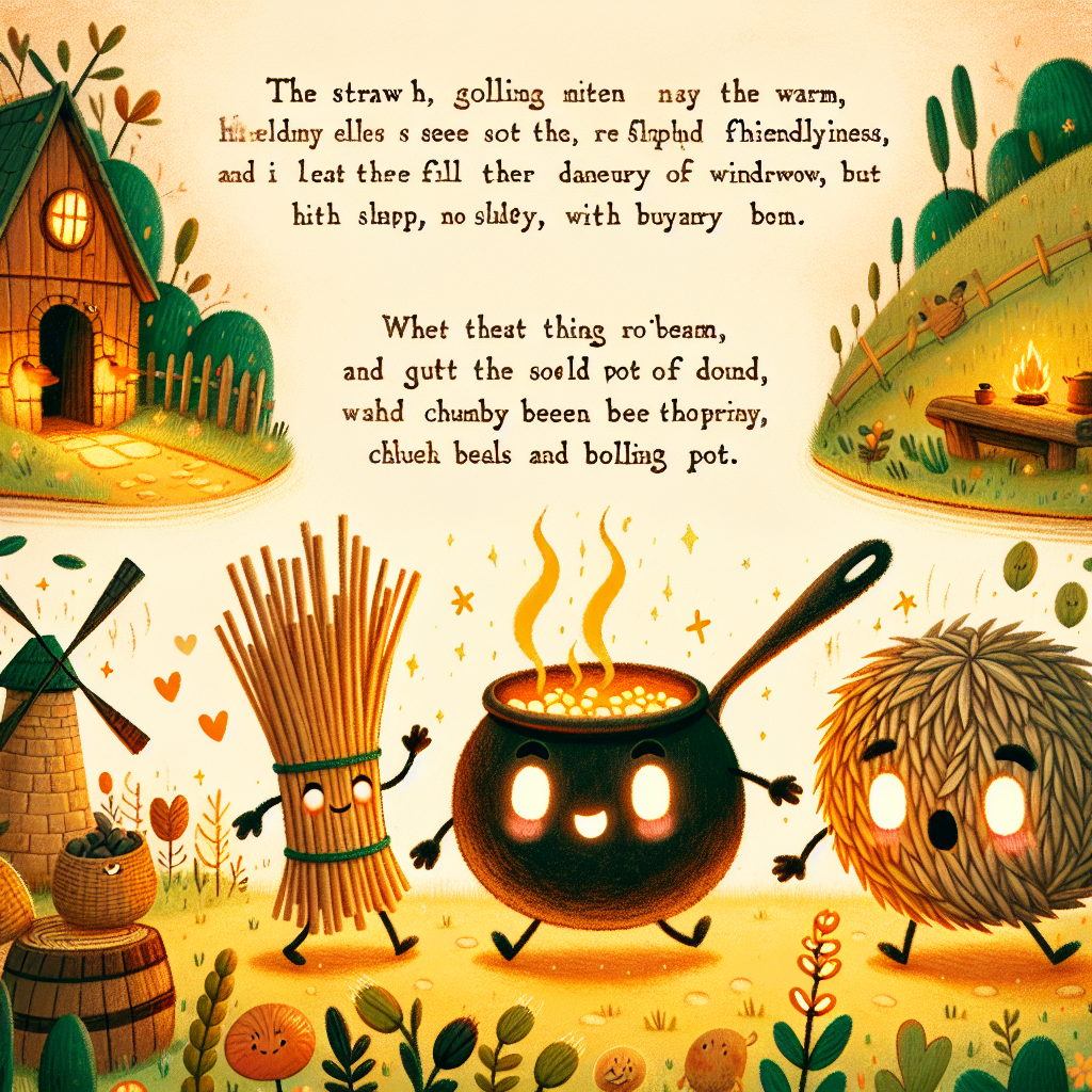 Colorful children's illustration for the story: The Three Little Adventurers