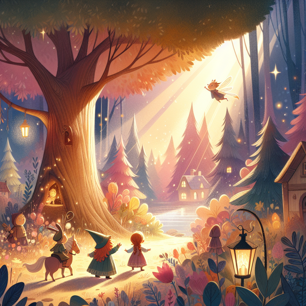 Colorful children's illustration for the story: The Three Sillies