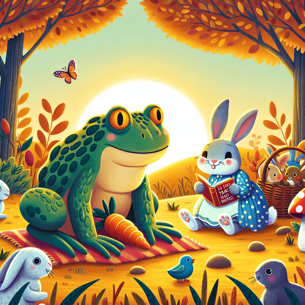 Colorful children's illustration for the story: The Tar-Baby