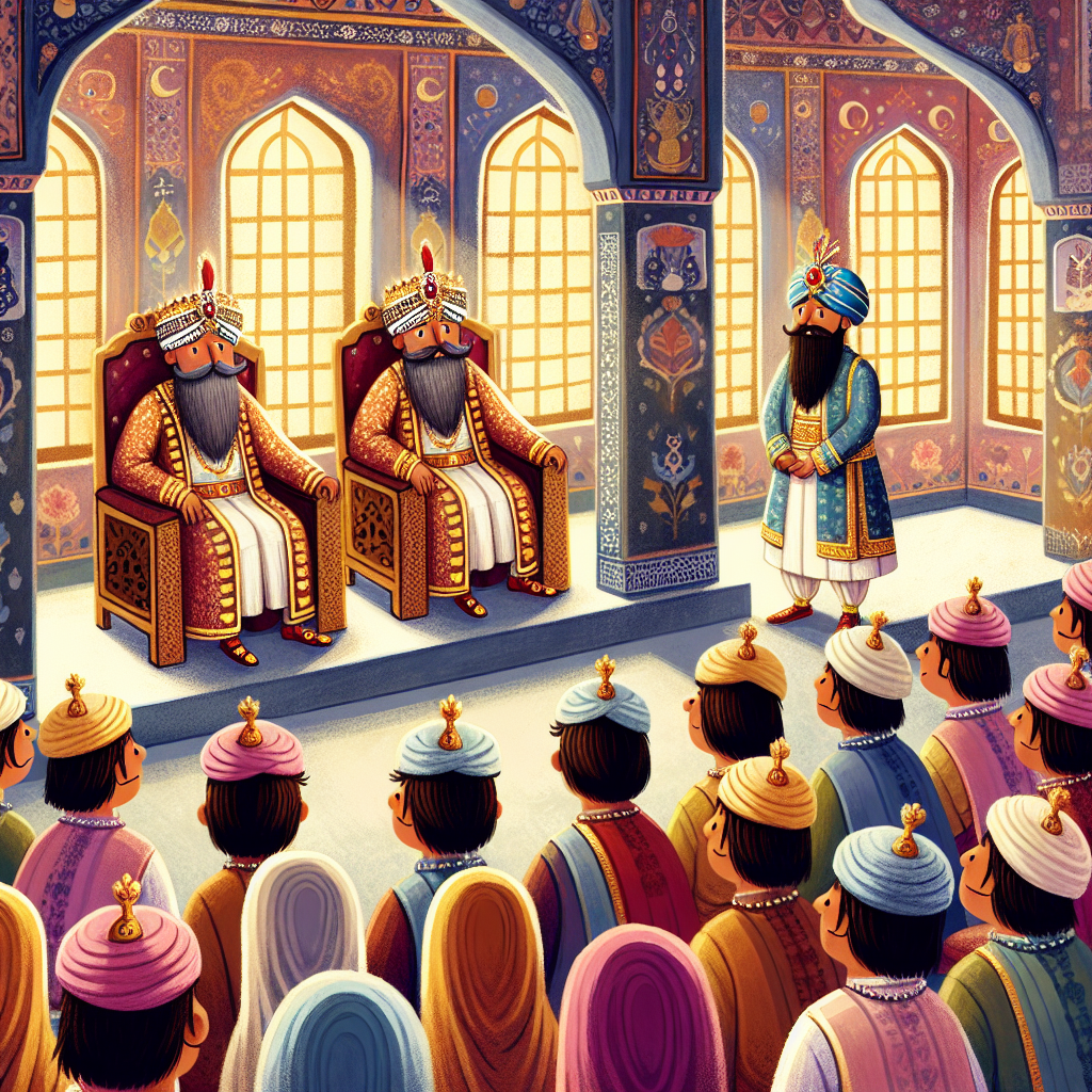 Colorful children's illustration for the story: The True King of Iran