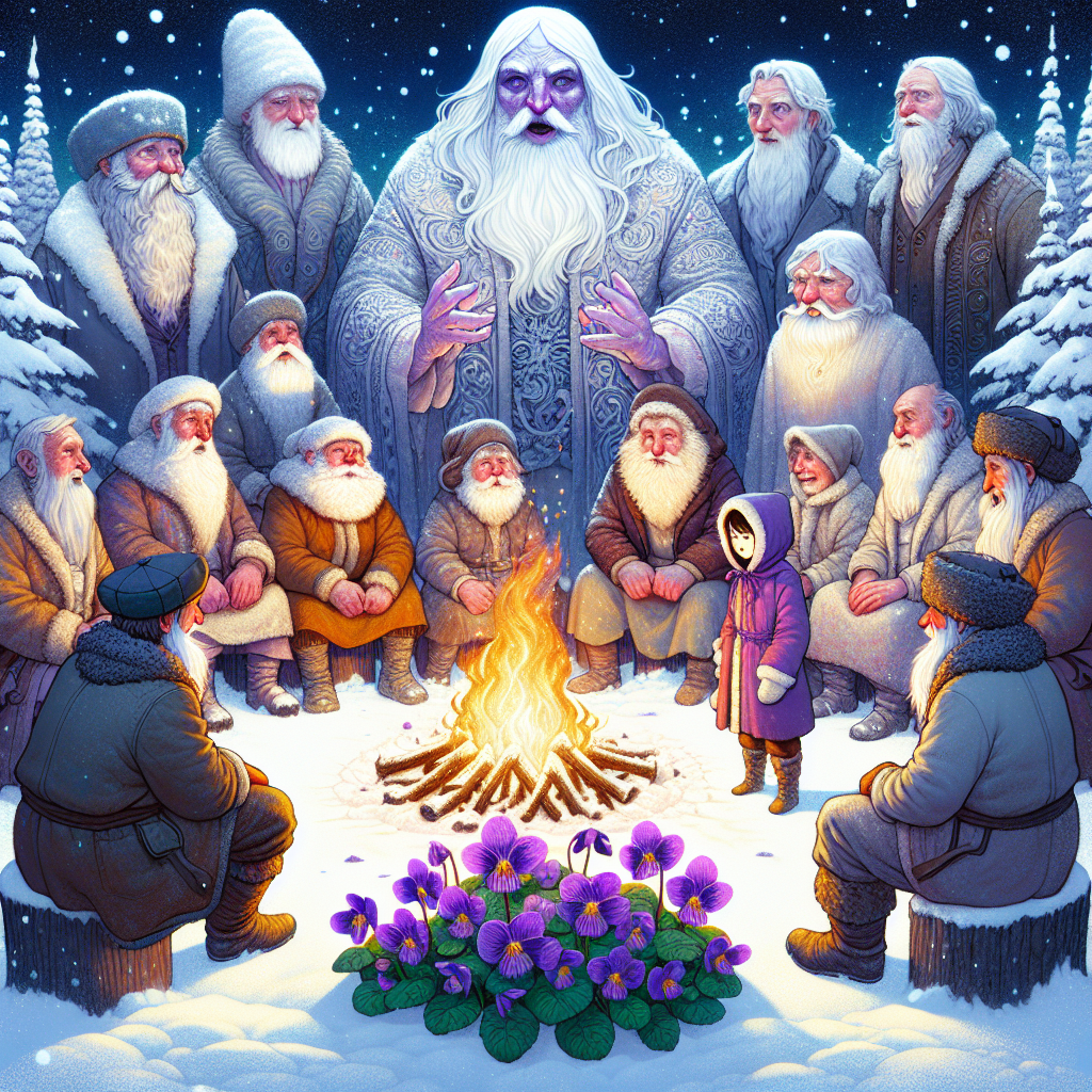 Colorful children's illustration for the story: The Twelve Brothers