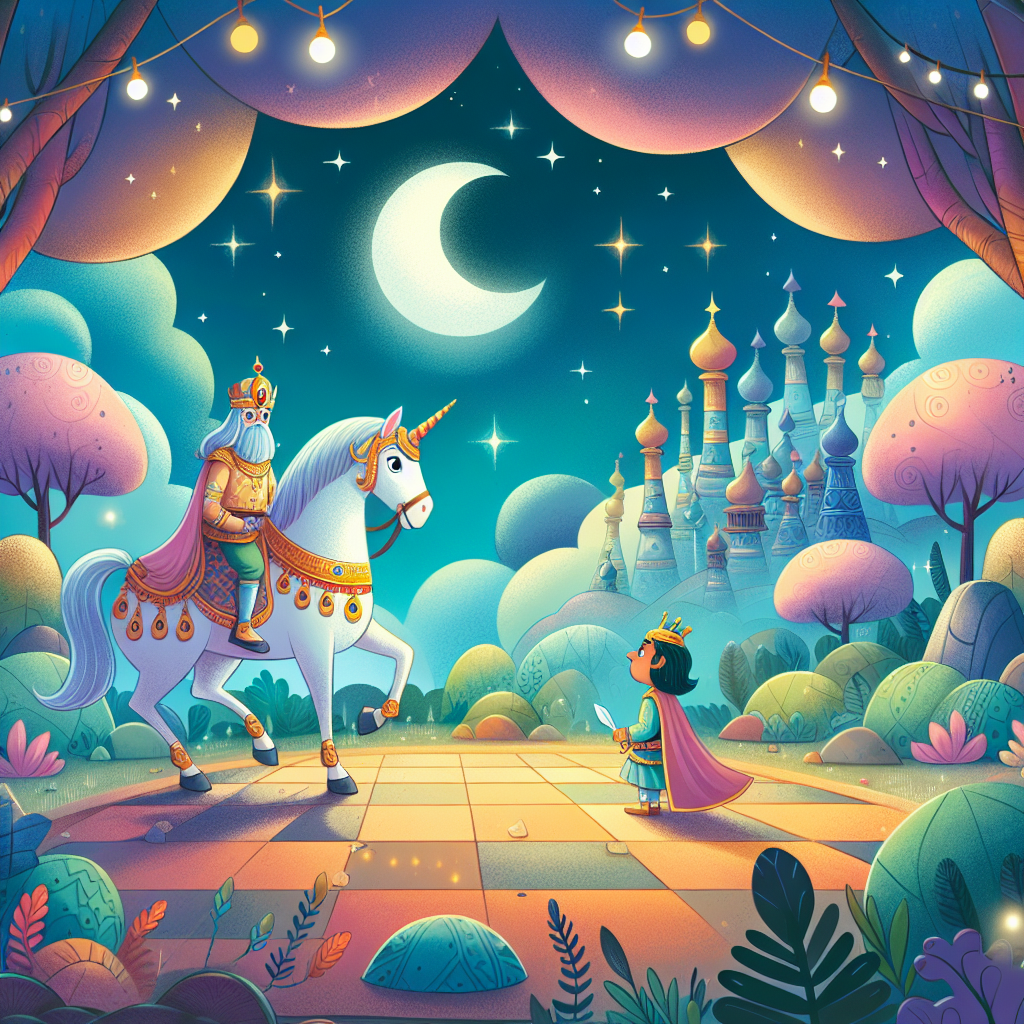 Colorful children's illustration for the story: The Two Loyal Servants