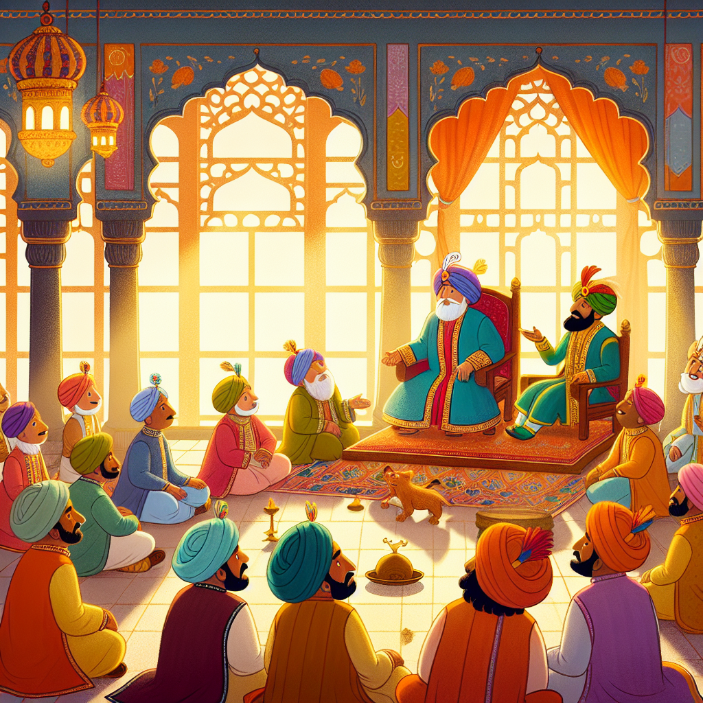 Colorful children's illustration for the story: The Weather a Hungry Man Fears