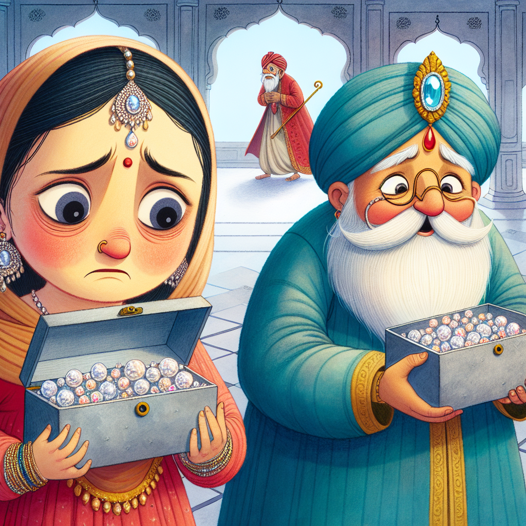 Colorful children's illustration for the story: The Widow and the Sage