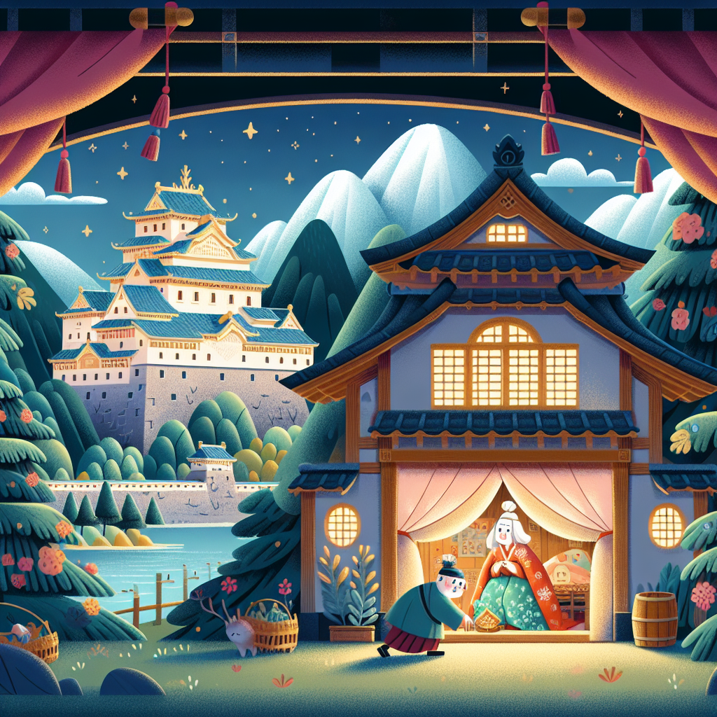 Colorful children's illustration for the story: The Wise Old Man