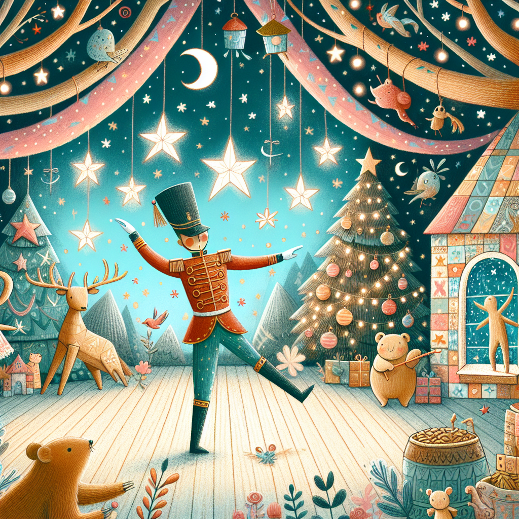 Colorful children's illustration for the story: The Nutcracker