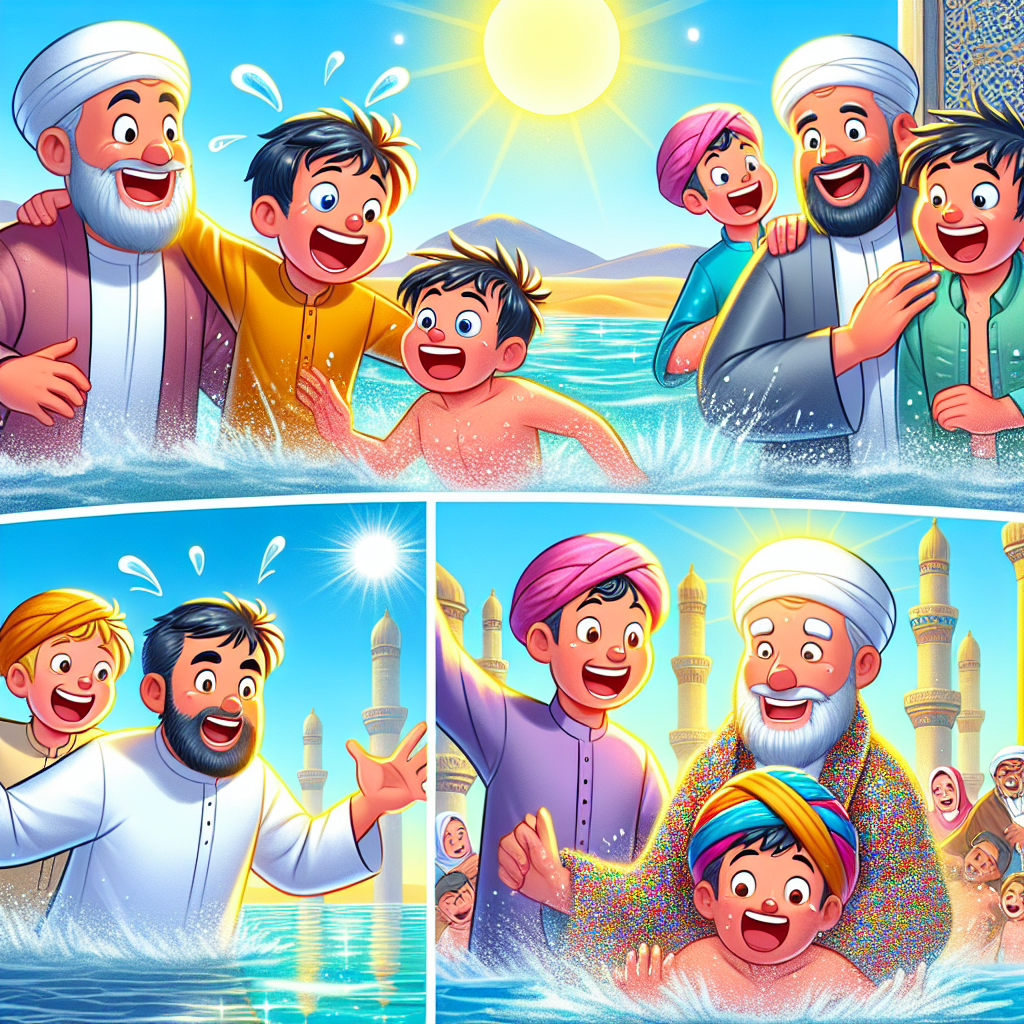 Colorful cartoon storyboard showing 8 key scenes from The The The The Three Donkey Loads
