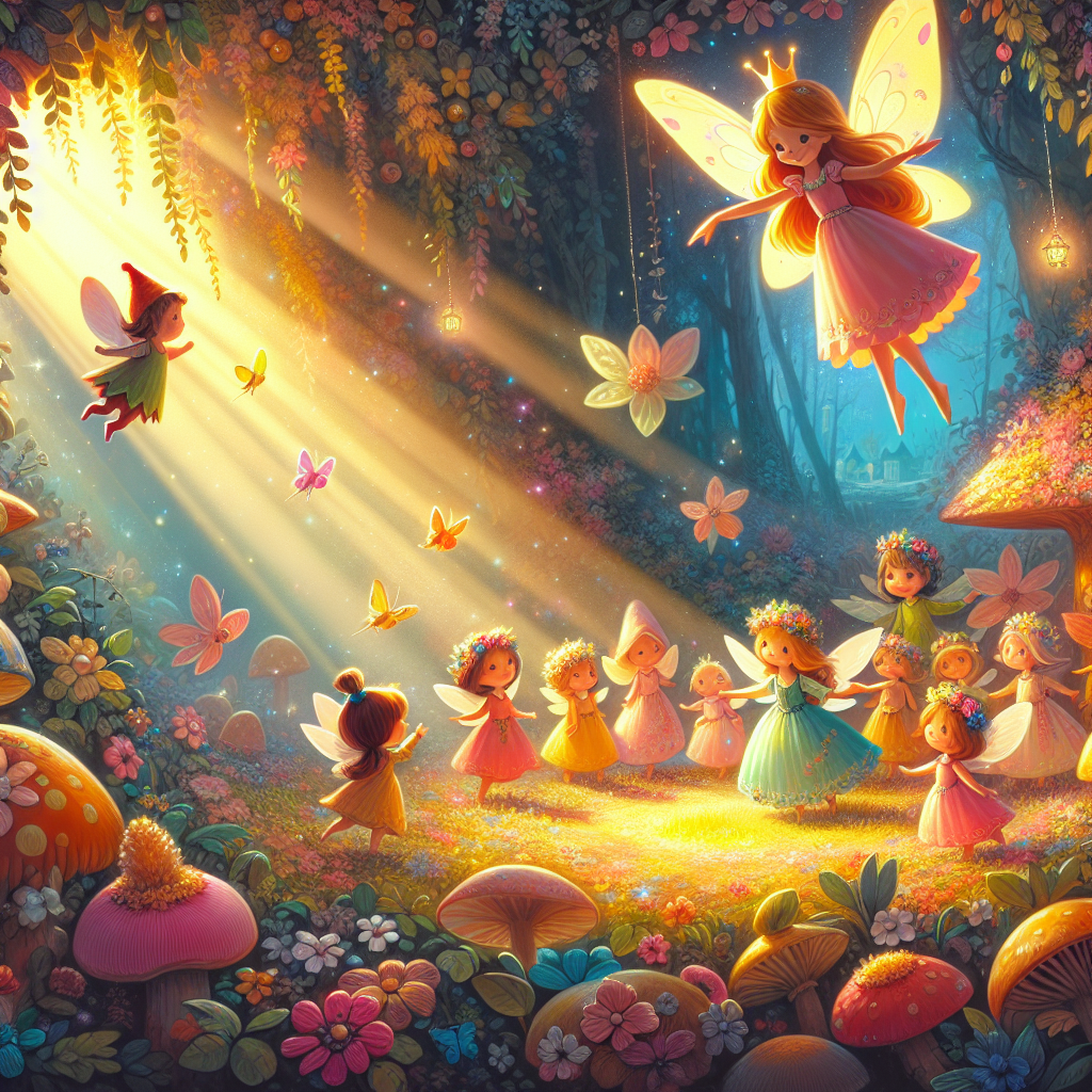 Colorful children's illustration for the story: Thumbelina