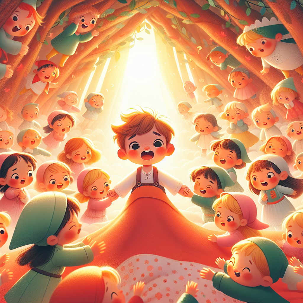 Colorful children's illustration for the story: Gulliver's Travels