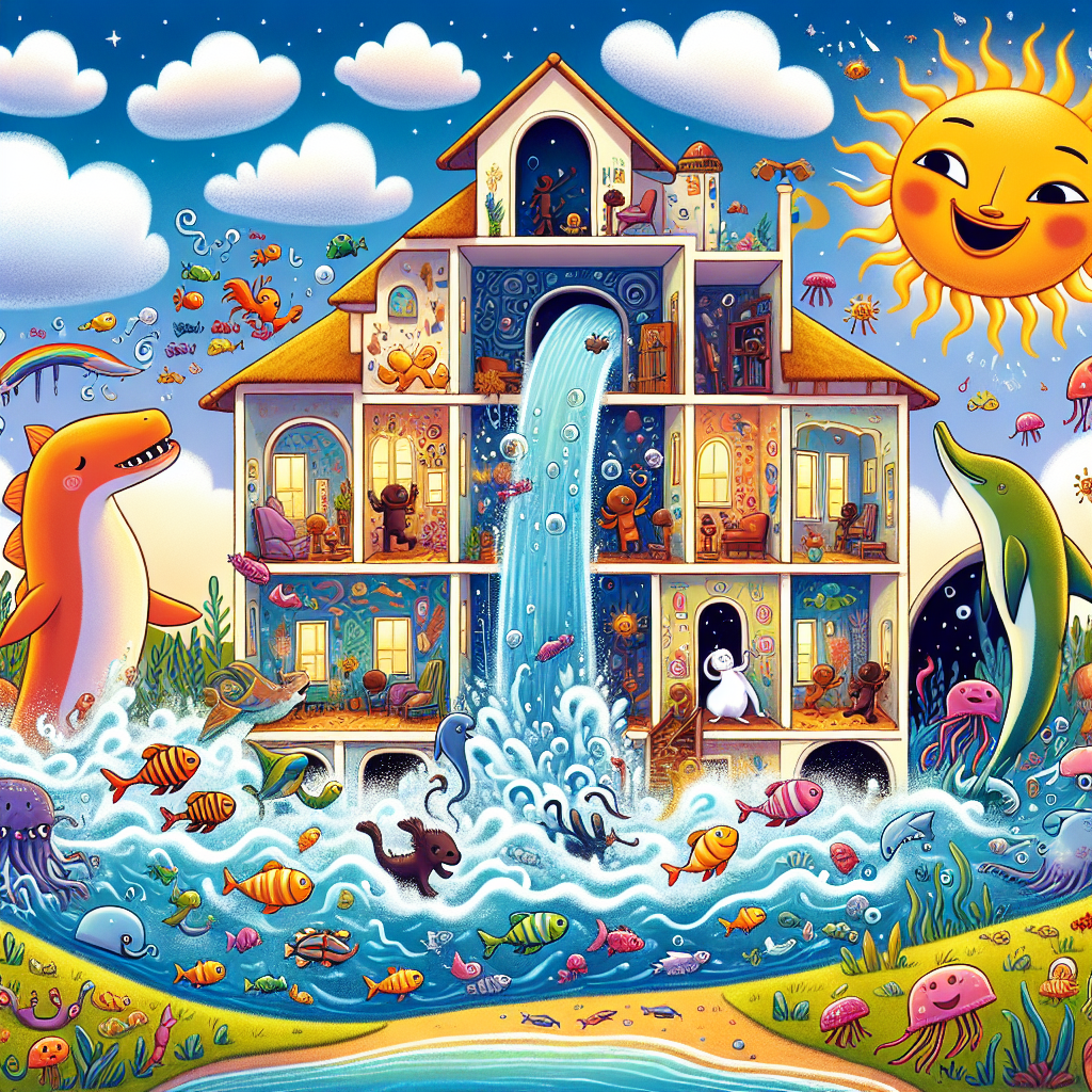 Colorful children's illustration for the story: The Generous Sun