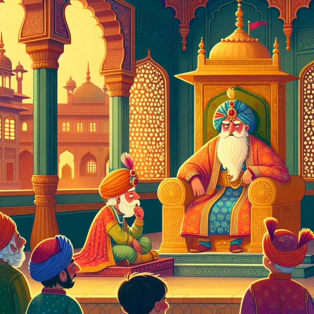 Colorful children's illustration for the story: The Wise Fool