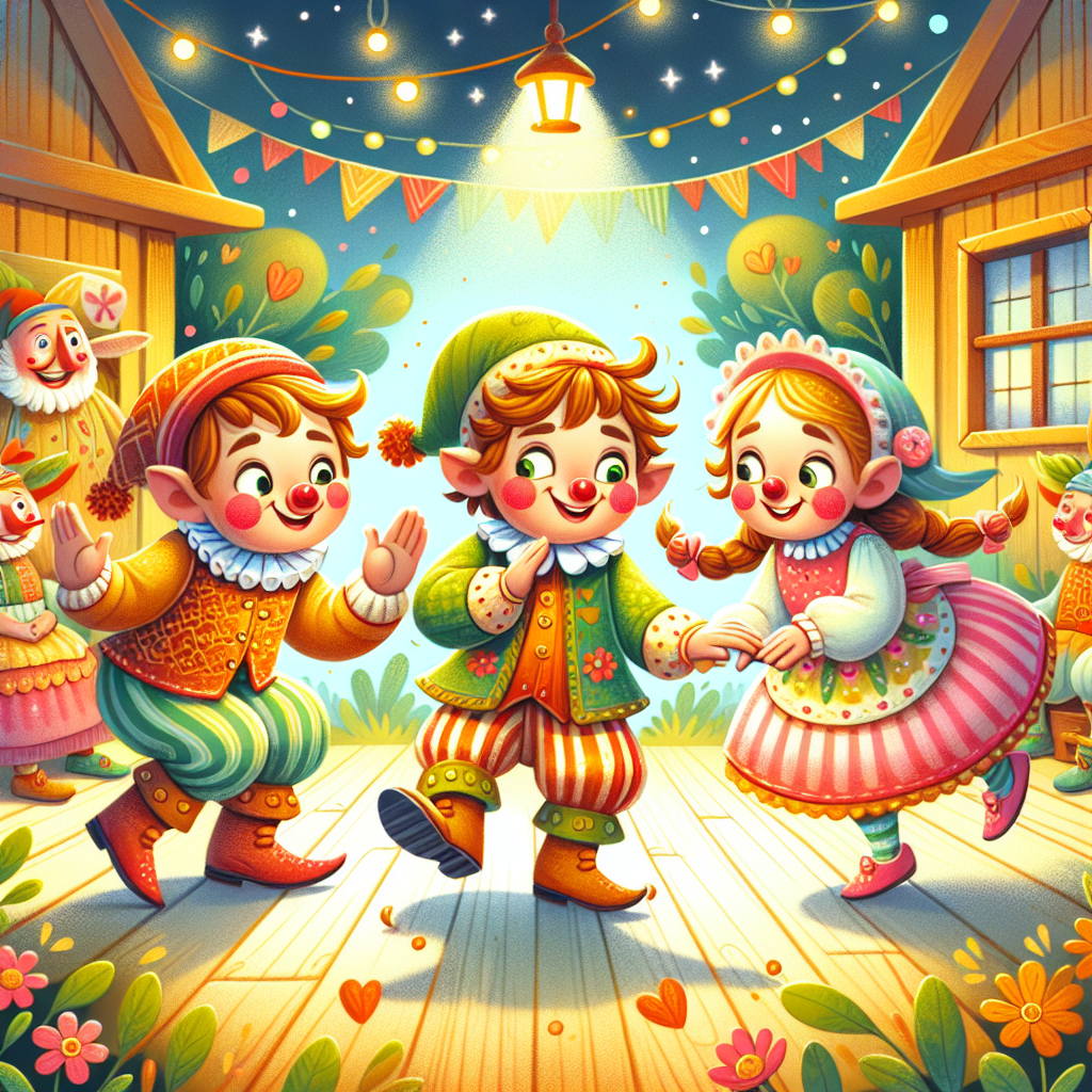 Colorful children's illustration for the story: The Three Thieves