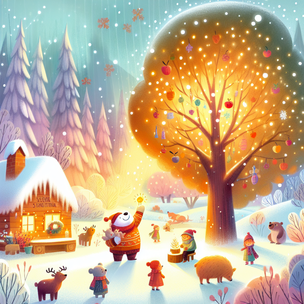 Colorful children's illustration for the story: Zlateh the Goat